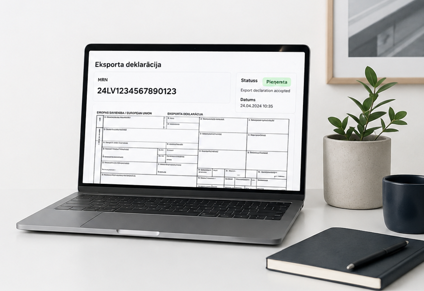 Eksporta deklarācijas digitālās sistēmas piemērs